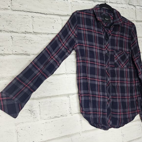 Rails hunter coal gray rose plaid button up Small - Picture 12 of 13